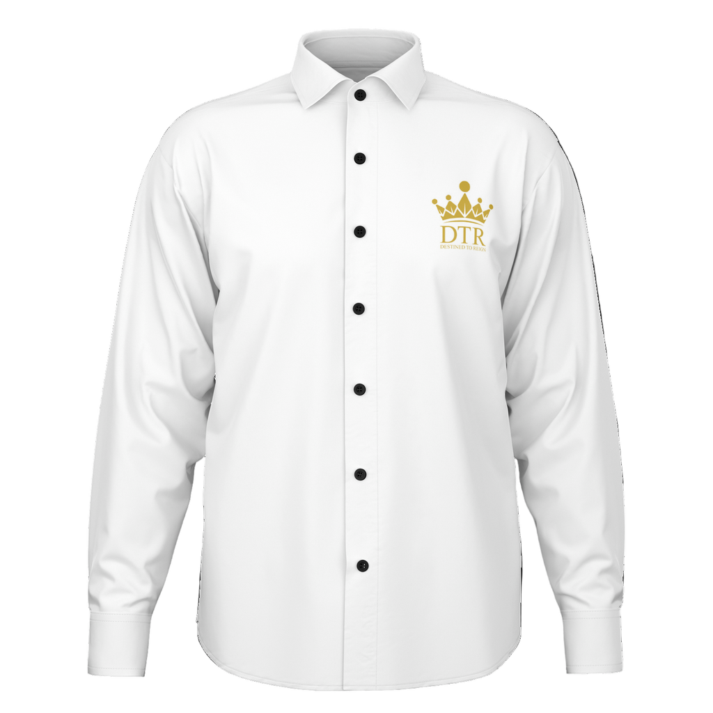 Destined To Reign Button Down Shirt – White & Gold Edition