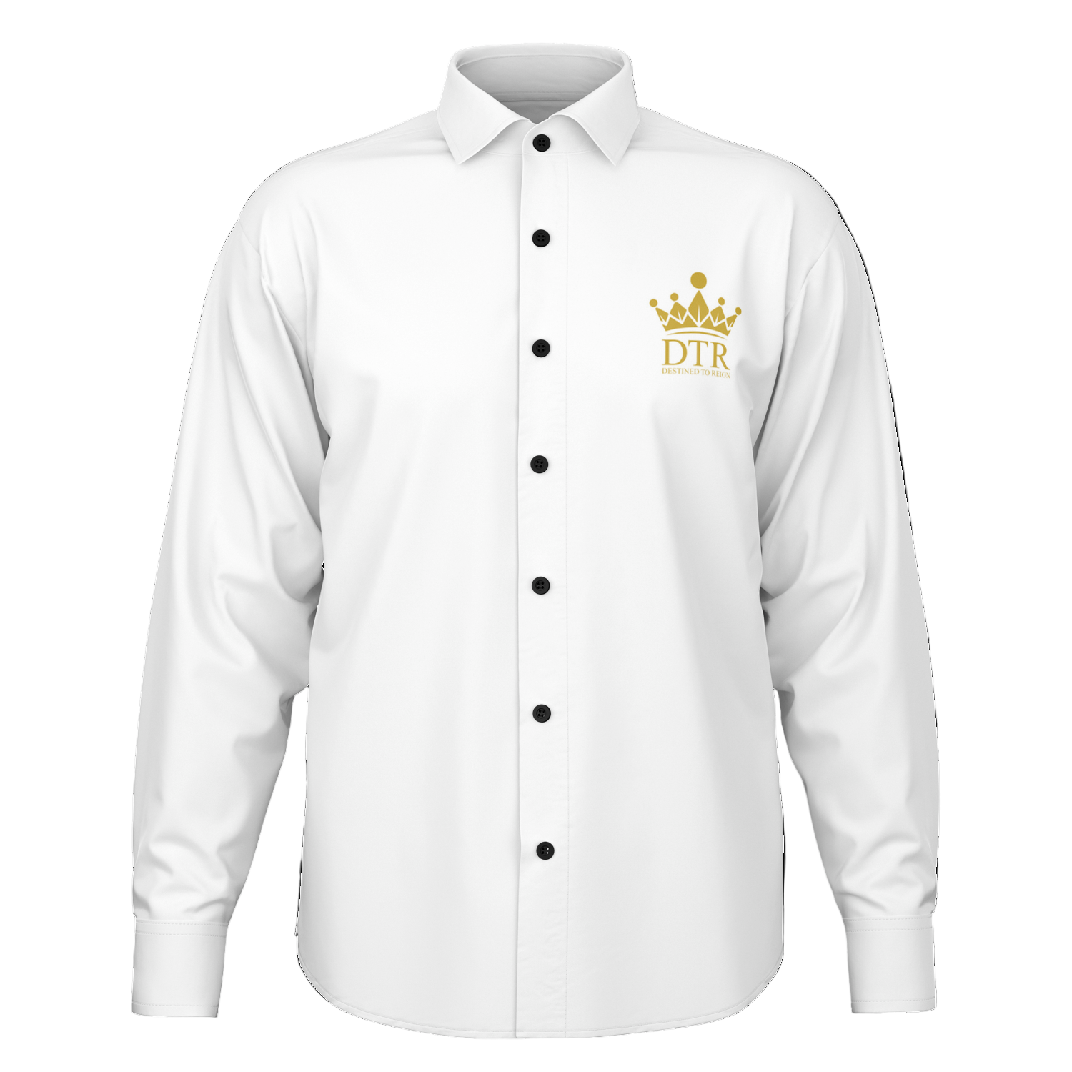 Destined To Reign Button Down Shirt – White & Gold Edition