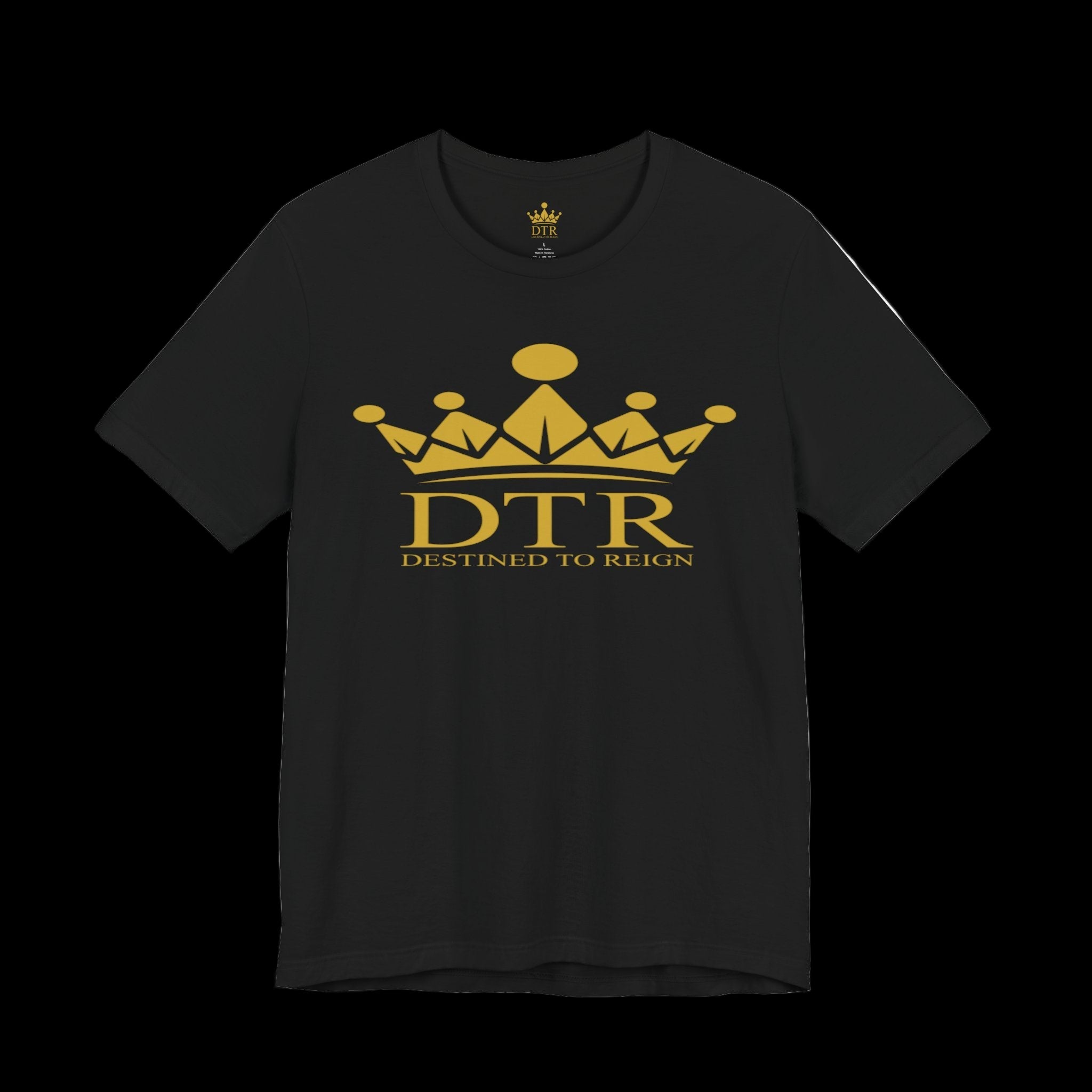 Destined To Reign Crown Emblem Tee — Black / Gold Logo