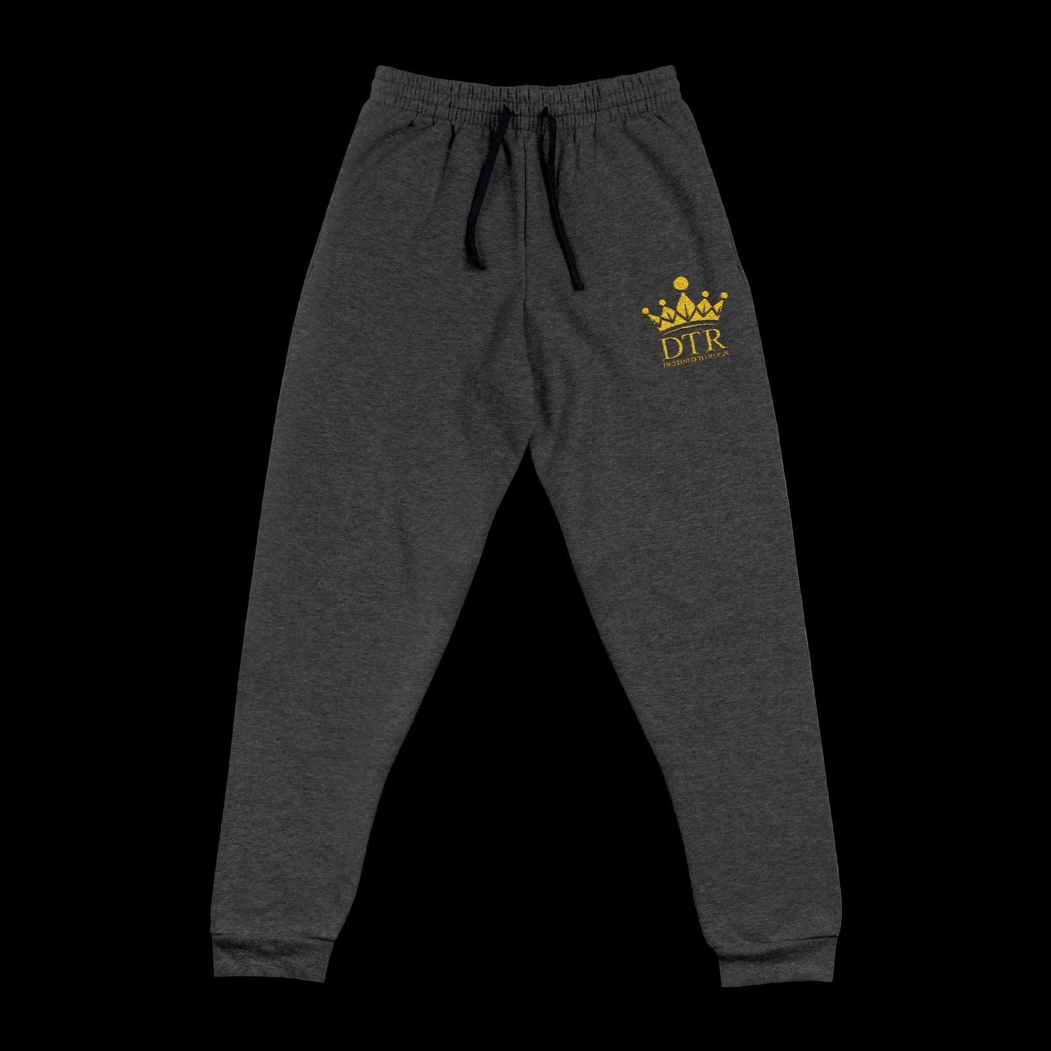 Destined To Reign Crown Emblem Sweatpants — Black / Gold Embroidery