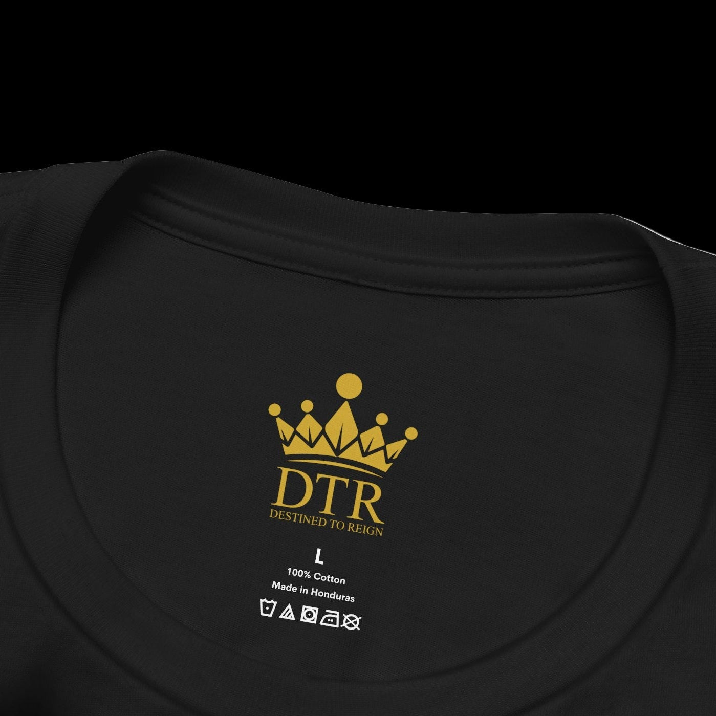 Destined To Reign Crown Emblem Tee — Black / Gold Logo