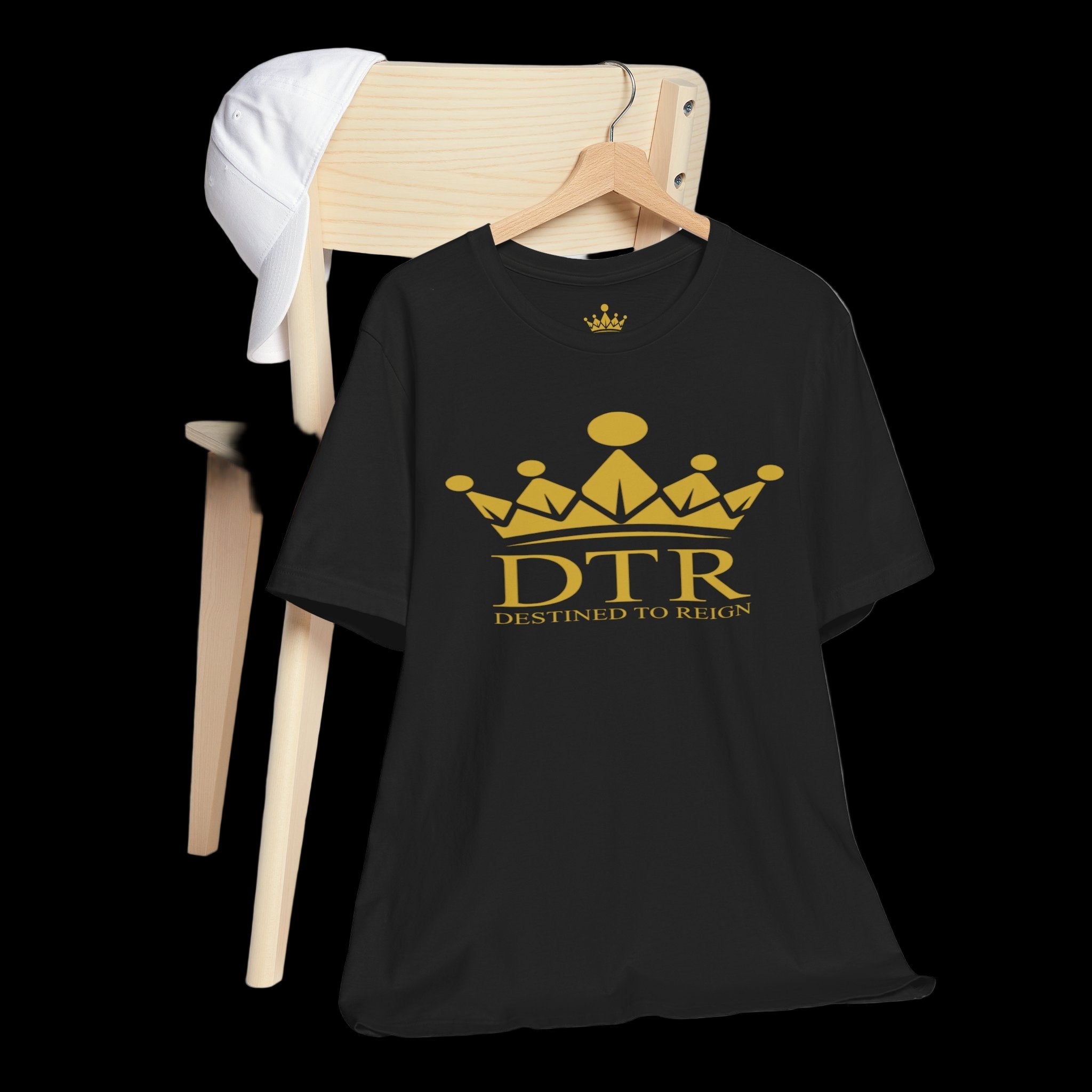 Destined To Reign Crown Emblem Tee — Black / Gold Logo