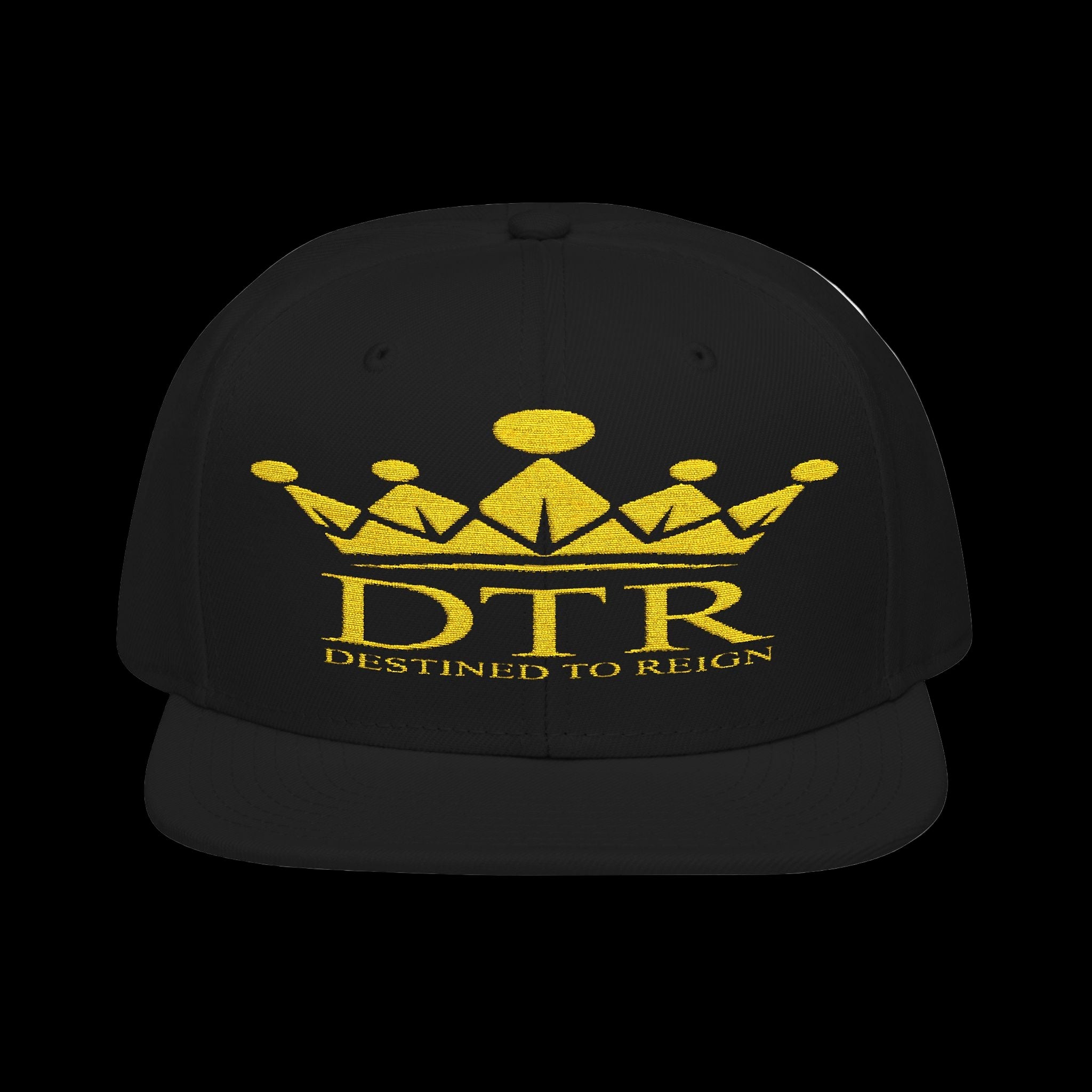 Destined To Reign Crown Emblem Hat — Black / Gold Embroidery