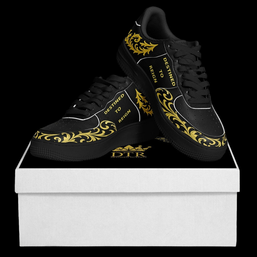 Destined To Reign Core Low Shoes – Royal Black & Gold Edition