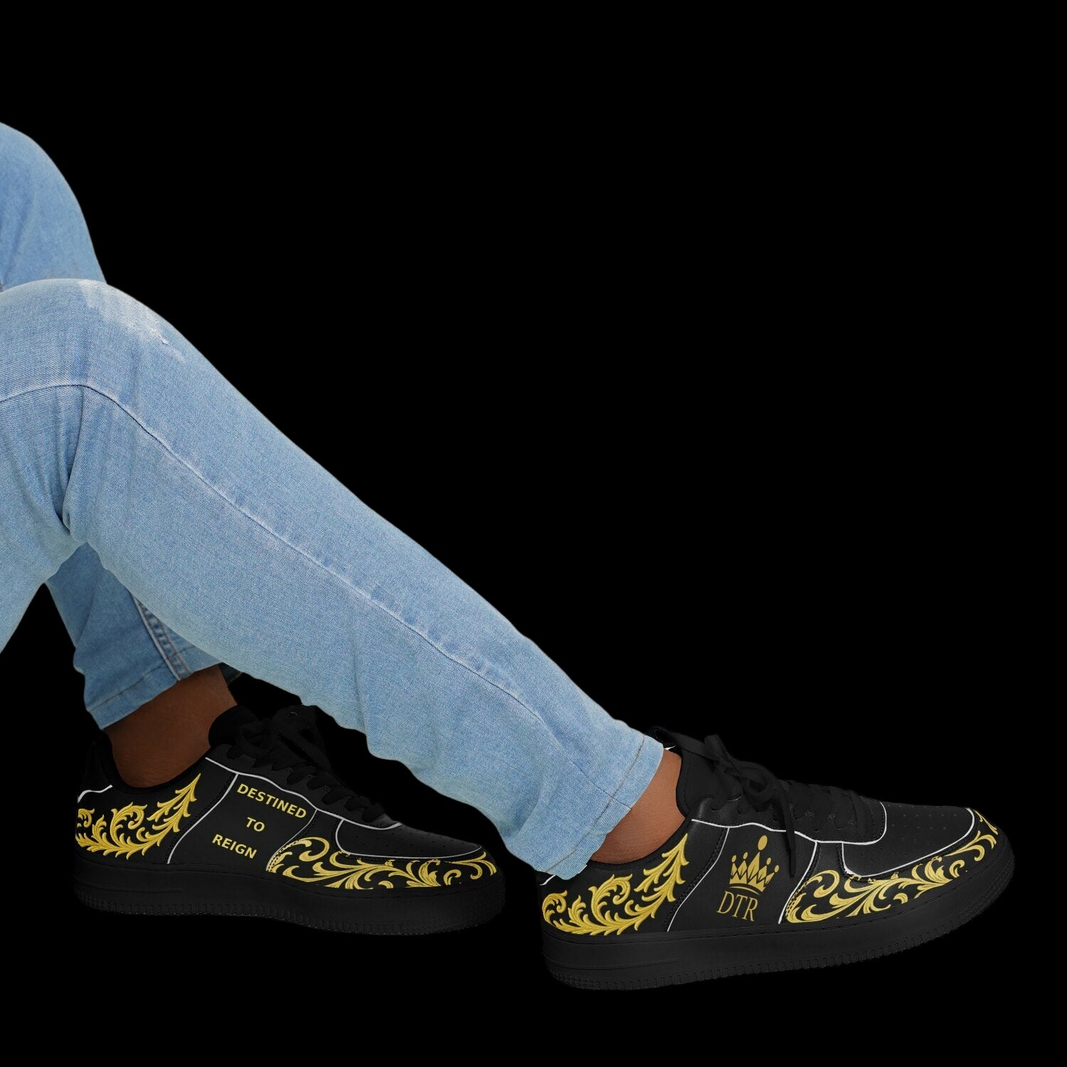 Destined To Reign Core Low Shoes – Royal Black & Gold Edition