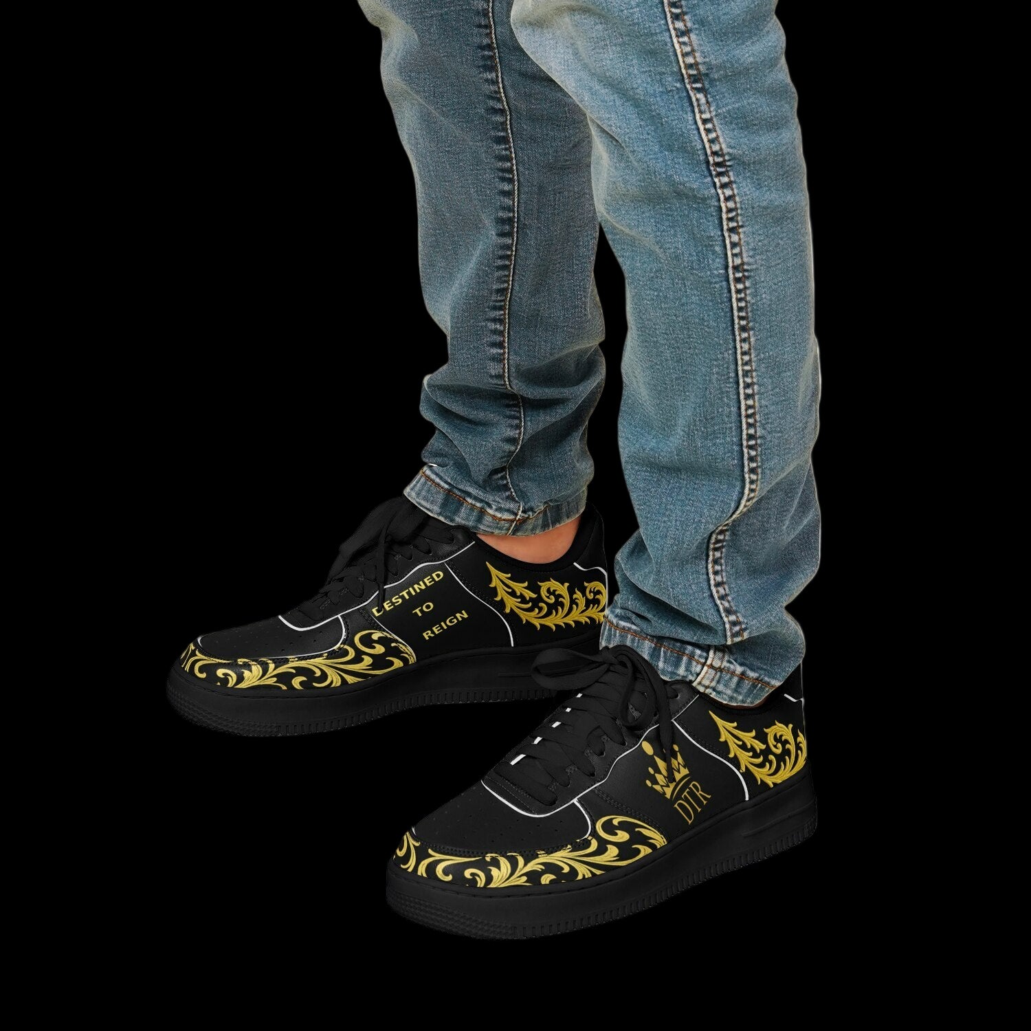 Destined To Reign Core Low Shoes – Royal Black & Gold Edition