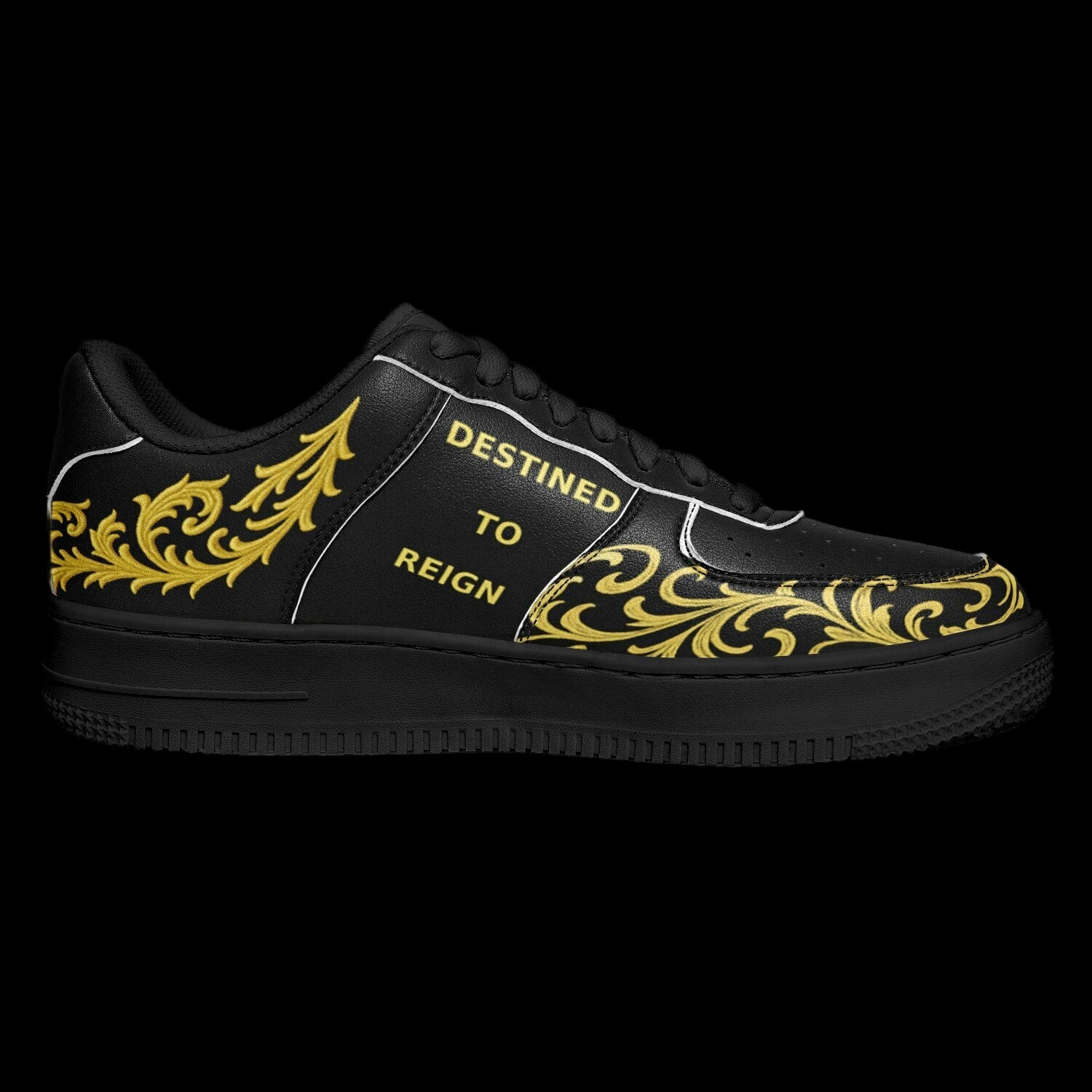 Destined To Reign Core Low Shoes – Royal Black & Gold Edition