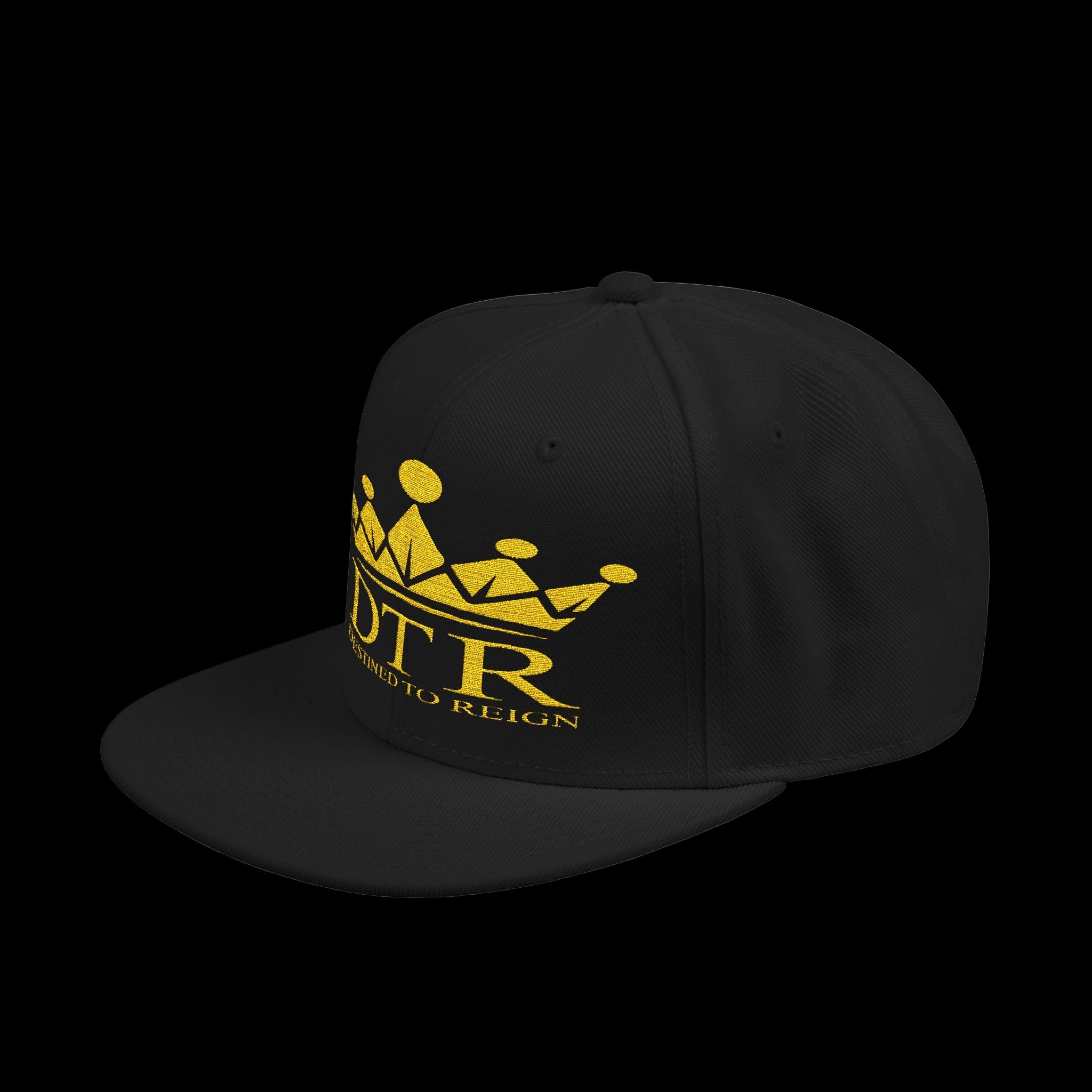 Destined To Reign Crown Emblem Hat — Black / Gold Embroidery
