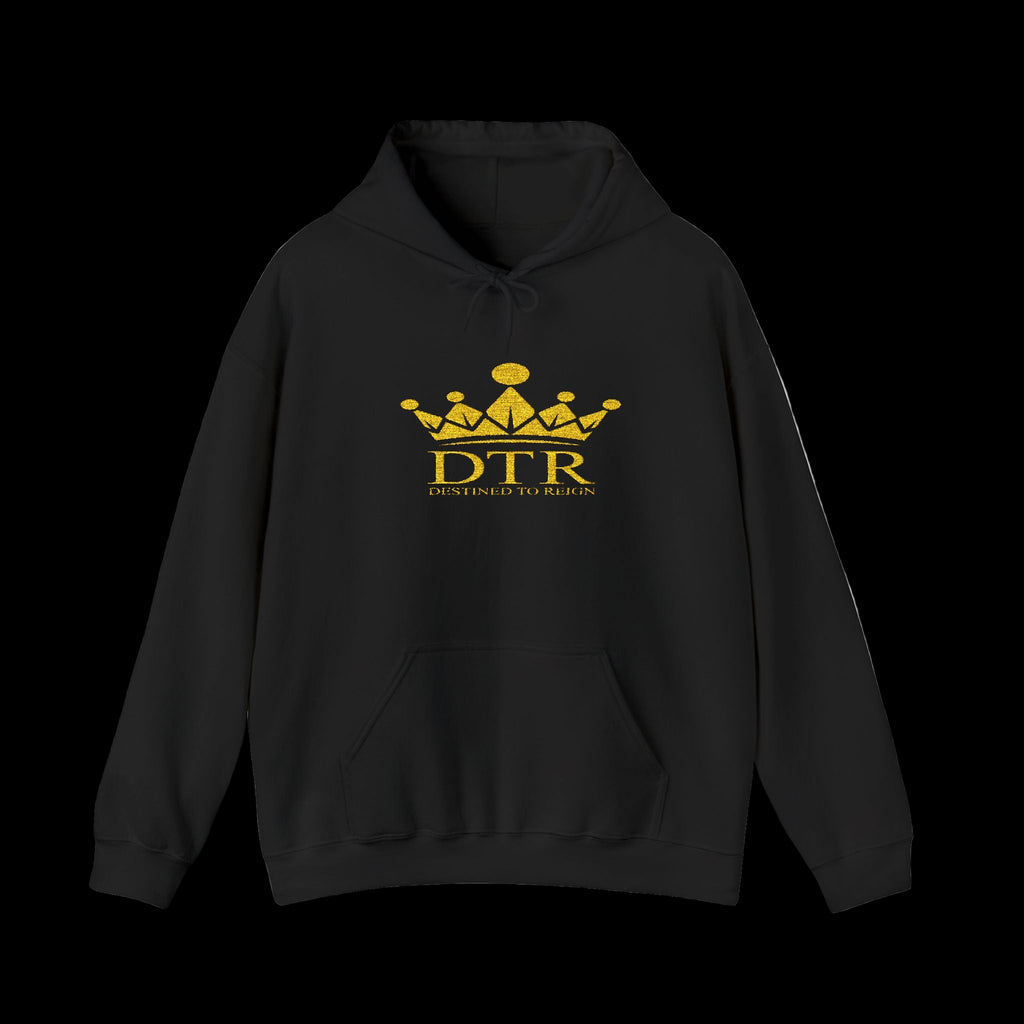 Destined To Reign Crown Emblem Hoodie — Black / Gold Embroidery
