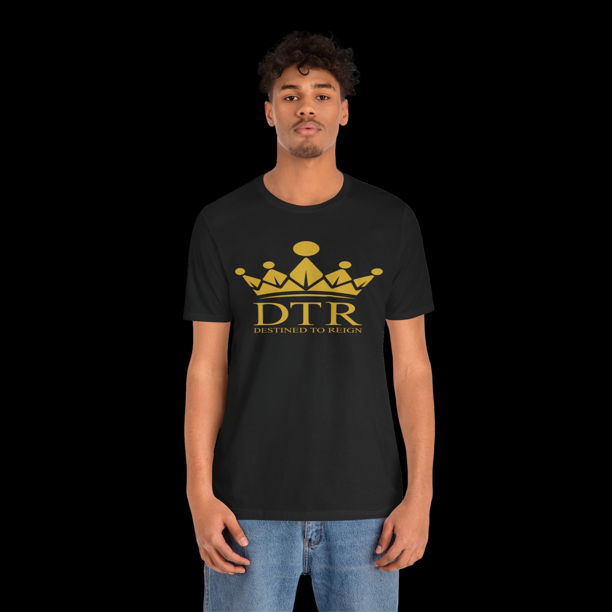 Destined To Reign Crown Emblem Tee — Black / Gold Logo