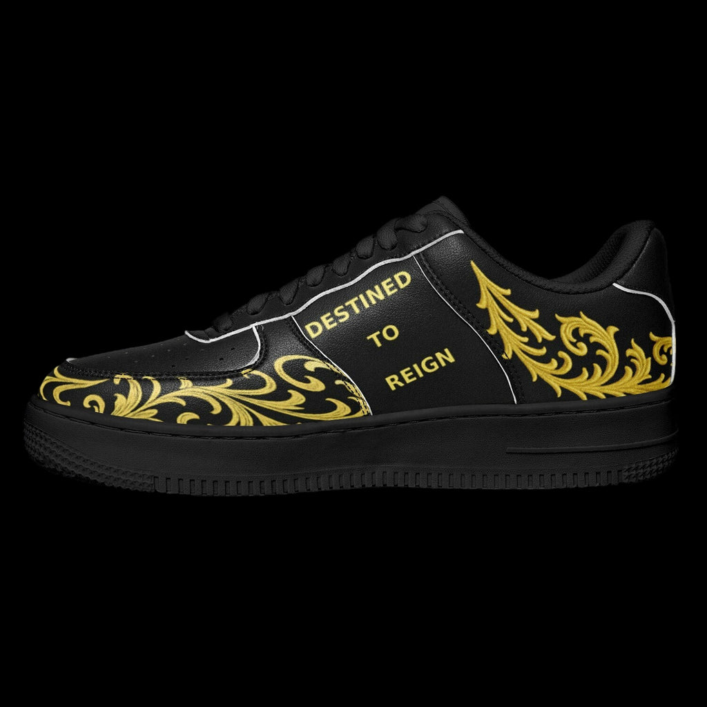 Destined To Reign Core Low Shoes – Royal Black & Gold Edition