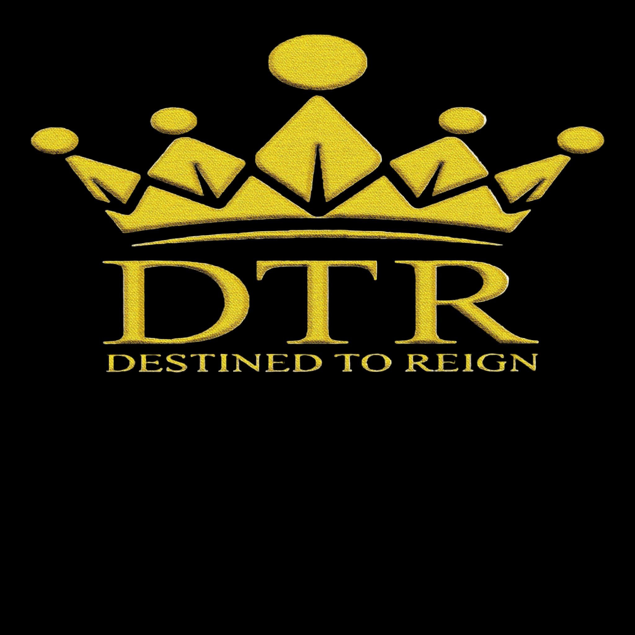 Destined To Reign Crown Emblem Hoodie — Black / Gold Embroidery