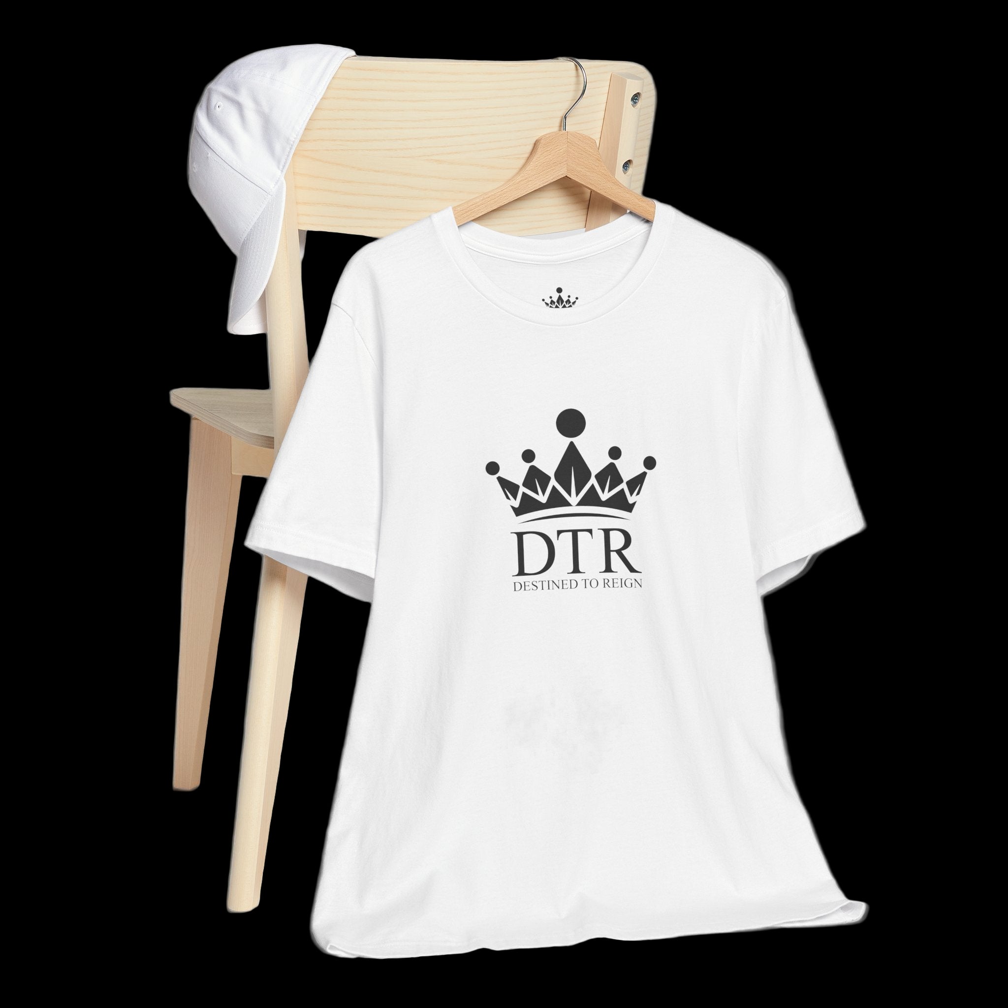 Destined To Reign Crown Emblem Tee — White / Black Logo