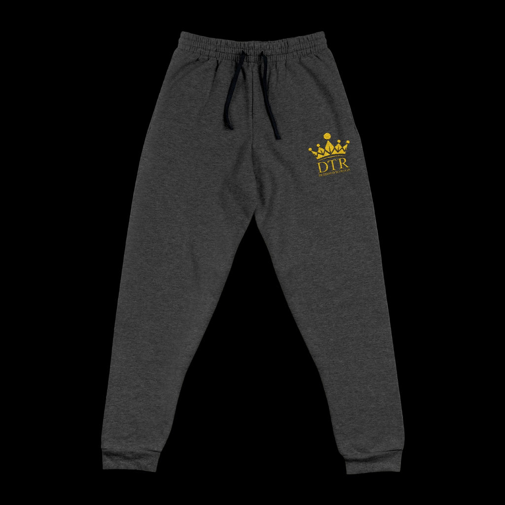 Destined To Reign Crown Emblem Sweatpants — Black / Gold Embroidery